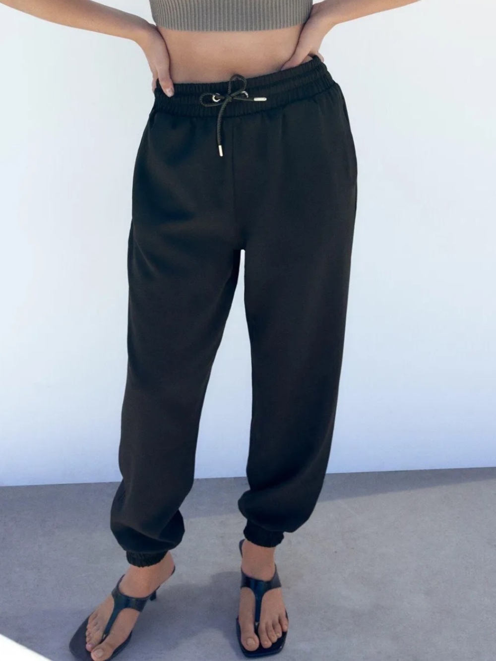 ZARA black high waisted jogger trouser pants SzXS NWT